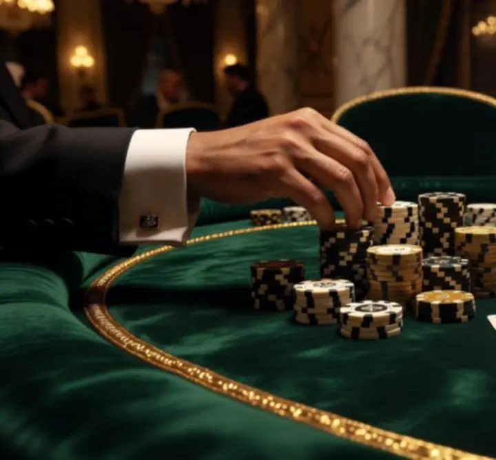 Stylowy pokerowy stół przygotowany na event rozrywkowy