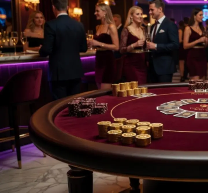 Elegancki stół pokerowy przygotowany na wieczór pokerowy ADRIAN RESLER - Yo Adrian!