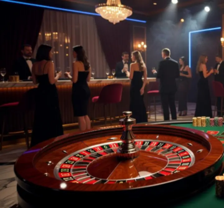 Stół do ruletki i blackjacka przygotowany na event rozrywkowy ADRIAN RESLER - Yo Adrian!