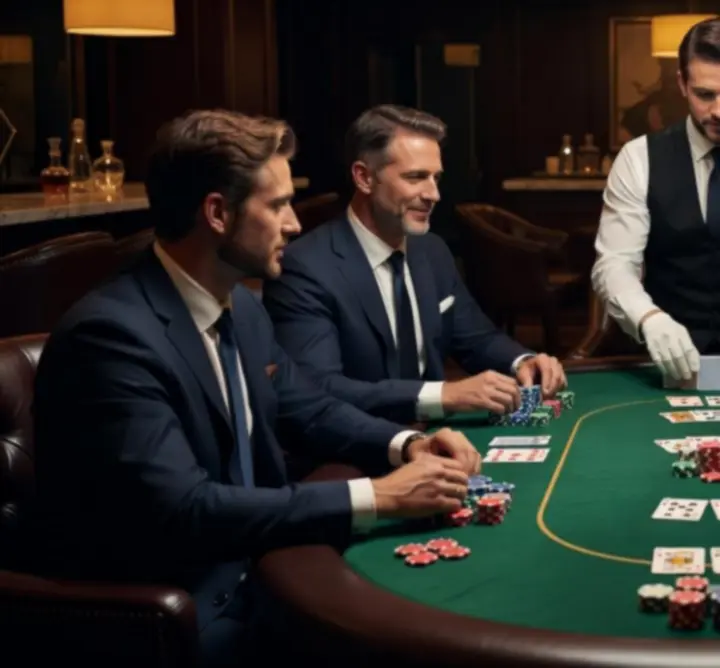 Stylowy prywatny wieczór pokerowy w klubowej atmosferze
